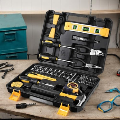 78-Piece Multi-Purpose Automotive and General Household DIY Hand Tool Set, Tool Box Kit with Portable Storage Case, for Home DIY, Office, Basic Repairs, Car repairs