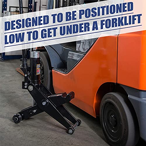 Hydraulic Forklift Jack 5 Ton (10,000 lb) Capacity, Dual Position Forklift Service/Hydraulic Floor Jack Black for Truck Tractor, Lifting Range 2.76"-28.74"
