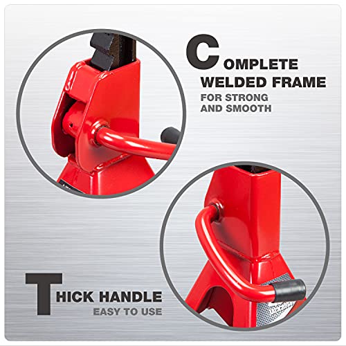 Jack Boss Jack Stands 2 Ton (4,000 LBs) Lifting Car Stand, Fit Use for Cars Automotive Small Vehicles, Red, 2 Pack - style: 2T standard