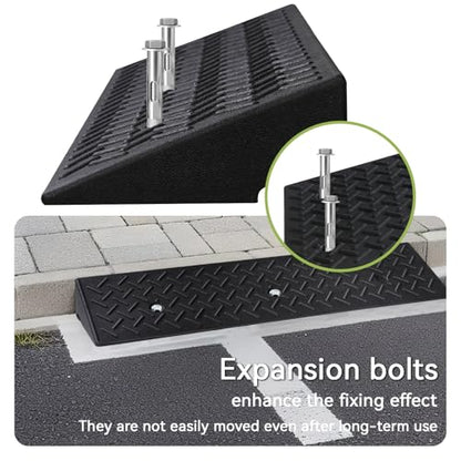 TNMT 2 Pack Curb Ramps for Driveway, 3 1/8" Height Rise Rubber Threshold Ramp for Wheelchair 3300 lbs Capacity, Shed Ramps for Riding Mower, Garage Ramp for Motorcycle, Loading Dock - size: 3 1/8" Rise