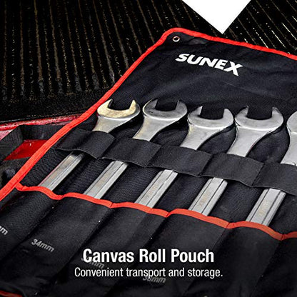 Sunex Tools 9707M Jumbo Metric Combination Wrench Set, 7Piece (Includes Roll-Case) - style: Jumbo Metric Wrench Set