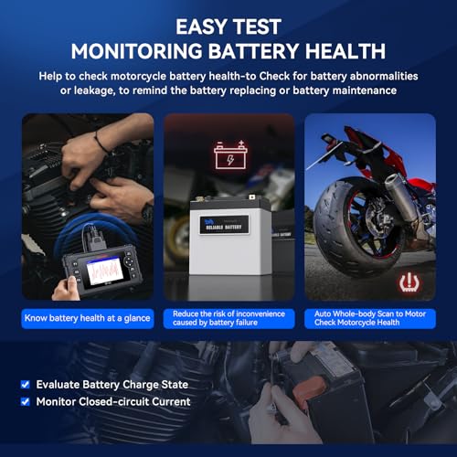 iCarsoft Bidirectional Diagnostic Tool for BMW Motorcycle, Full Systems Diagnostic for BMW Motobike, 197 Active Tests Motorcycle OBD2 Scanner with 115 Reset, Battery Test, Graphic Live Data