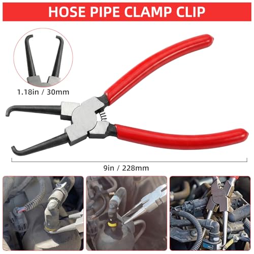 6 Pcs Fuel Line Pliers Set, Automotive Hose Removal Pliers for Auto Repair | Hose Clamp Plier Kit with Storage Bag, Includes Push Pin Pliers, Panel Removal & Electrical Disconnect Tools - color: 6 Option