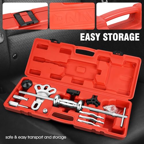 DNA MOTORING 8-Way Slide Hammer Dent Puller Set Auto Body Repair Tool Kit For Most Front-wheel Drive Hubs Rear Axle Shafts, with Carrying Case, TOOLS-00294 - style: 12Pc Multifunctional