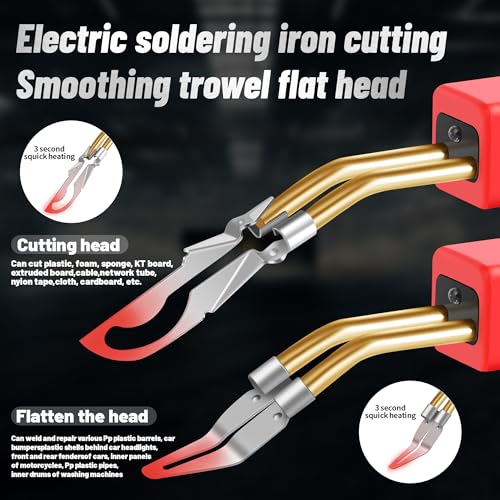 220W Plastic Welder,2 in 1 Plastic Welding Kit 1000PCS Hot Staples Plastic Repair Kit With 100PCS Plastic Welding Rods Car Bumper Repair Kit for Most Plastic Repair - color: Yellow