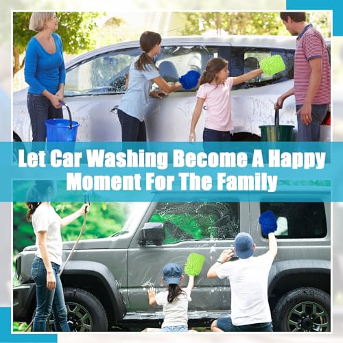 Toulite 16 Pcs Car Wash Mitt Chenille Microfiber Wash Mitt Double Sided Glove Cleaning Drying Mitts (7.48 x 10.24 Inch,Royal Blue,Green) - color: Royal Blue, Green, size: 7.48 x 10.24 Inch