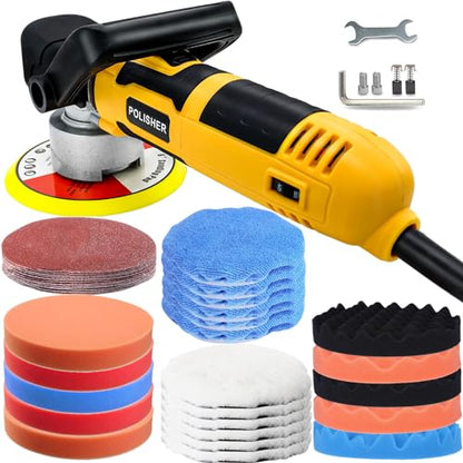 Car Buffer Polisher,6-inch 8mm Dual Action/DA Polisher for Car Detailing, 6 Variable Speed Random Orbital Car Buffer Polisher Waxer Kit with Handle for Car Polishing&Waxing