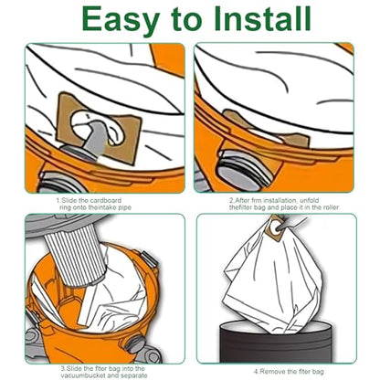 3 Pcs VF3501 Vacuum Bags Compatible with Ridgid 3-4.5 Gallon Wet/Dry Vacuum | 23738 VF3501 Shop Vac bags 3-4.5 Gallon, Size C VF3501 High-Efficiency Dust Collection Vac Bags, Part # 23738 WS32045F - size: VF3501