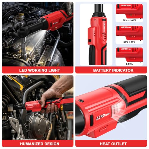 3/8" Cordless Ratchet Wrench, For Milwaukee 18V Battery | 45Ft-Lbs Extended Electric Ratchet, Variable Speed, 1/4" Adapters & 3" Extension Bar, Bare Tool Only