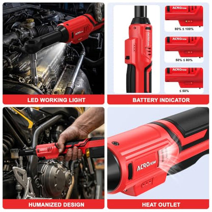 3/8" Cordless Ratchet Wrench, For Milwaukee 18V Battery | 45Ft-Lbs Extended Electric Ratchet, Variable Speed, 1/4" Adapters & 3" Extension Bar, Bare Tool Only