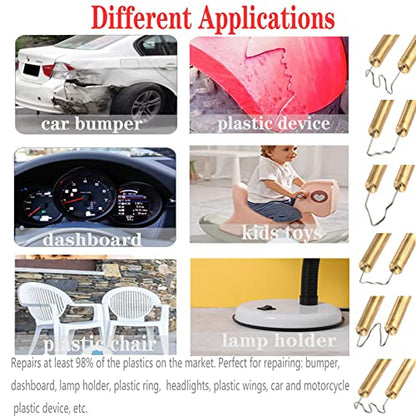 220W Plastic Welder,Plastic Welding Kit Car Bumper Repair 1000pcs Hot Staples &92pcs 7 Types of Welding Plastic Welding Rods for Car Bumper Plastic Crack Repair (Yellow) - style: Hot Staples-yellow