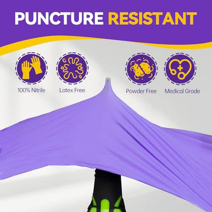 Jointown Basic Nitrile Exam Gloves, Medical Violet Blue Gloves Disposable Latex Free Powder-Free For Exam, Food Prep Cleaning, 100 Pcs, X-Large, NGPF1037 - size: X-Large, style: Pack of 100