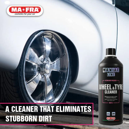 MANIAC LINE MAFRA Wheel and Tyre Cleaner | 2 in 1 for Rims and Tyres | Fast Brake Dust and Road Film Removal | Foam or Spray Application | Safe on Alloy Painted and Clear Coated Wheels | 1 Liter - size: 33.8 Fl Oz (Pack of 1)