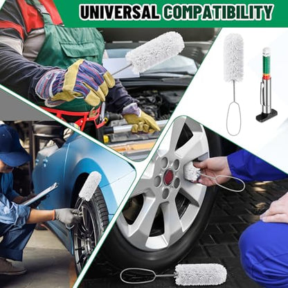 Teenyyou 9 Pack 11.8" Long Tire Lube Brush Applicator Swab Set Includes 6 Tire Lubricant Applicator and 3 Tread Depth Gauge for Changing Tires