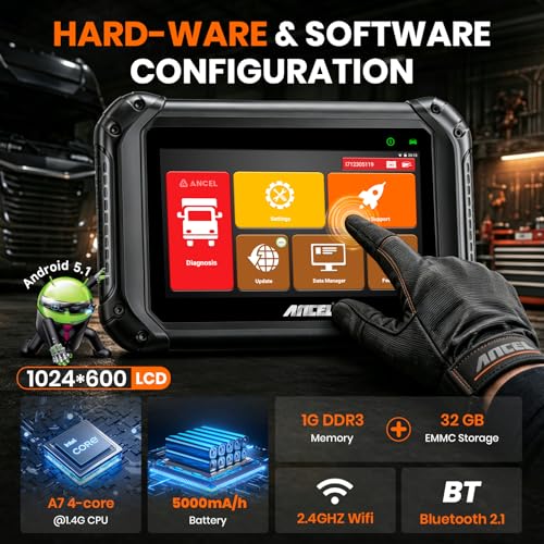 ANCEL V5HD PRO Heavy Duty Truck Scanner, Diesel Diagnostic Tool with DPF Regen & Bi-Directional Control, Full System Scan for Cummins Detroit Caterpillar Volvo Paccar, for Fleets & Truck Owners - style: V5HD PRO