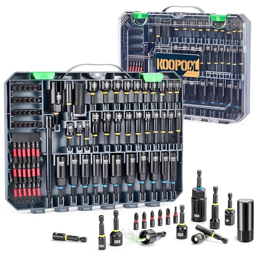 Magnetic Socket Set for Power Drill, Nut Driver Bit Set with Socket Adapters, Quick Release Extension, Universal Socket, Bit Holder, SAE Metric Sizes and Storage Case - color: 80pcs Assorted