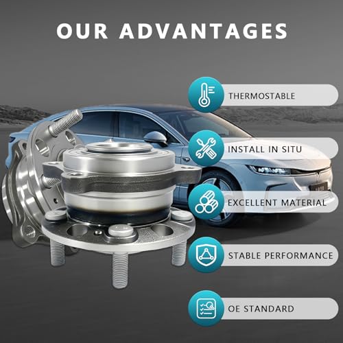 513409 Front Rear Wheel Bearing Hub Assembly for Hyundai Santa Fe Sport XL 2015-2019, Kia Sorento 2016-2020, 51750-C5000 (2PCS) - size: 513409