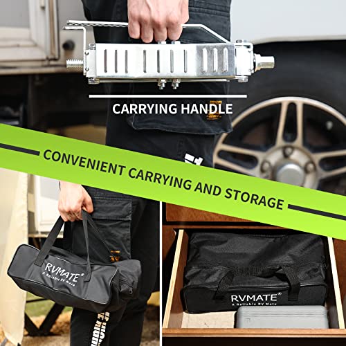 RVMATE RV Camper Wheel Chock Stabilizer Scissor, X Chocks 2 Packs | for RV Travel Trailer Tires, X Chock for Locking Tandem Wheels When Parked on Uneven Surfaces, Silver. - color: Silver