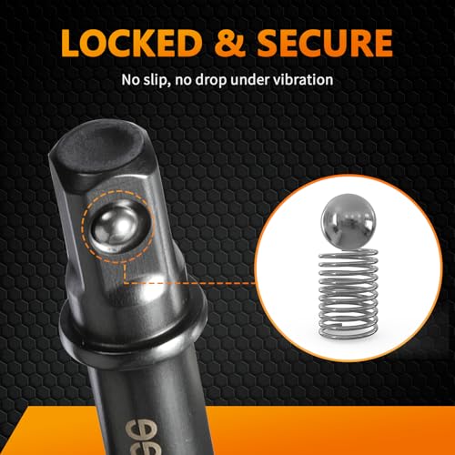 Mellbree Impact Socket Adapter, 4 Pack 1/4 Inch Drill Socket Adapter for Impact Driver/Drill, Automotive DIY, Extension Socket Bits, Handle Nut Driver and Drills - size: 1/4 to 1/4in