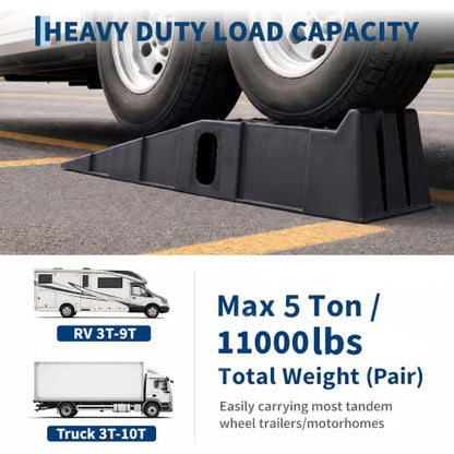 Garvee 2 Pack Low Profile Car Service Ramps, 5 t Heavy Vehicle Lift Ramps | 10000 LB Heavy Duty Vehicle Lift Ramps, 6.7" Lift Height Portable Auto Ramp for Home Garage Oil Change Maintenance Repair - size: 5T