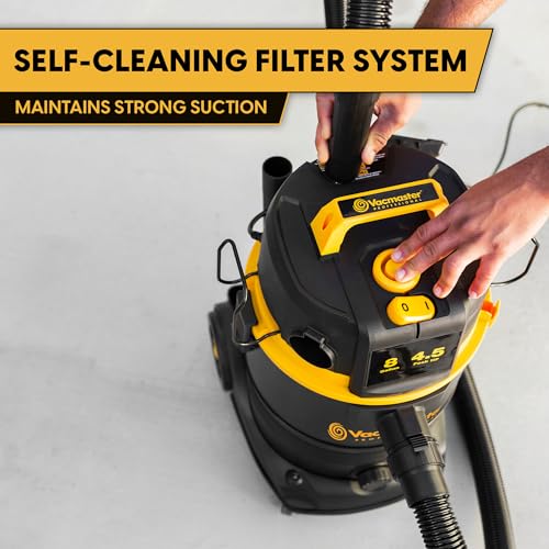 Vacmaster Professional VDK811PW 0201 8 Gallon 4.5 Peak HP Wet/Dry Vac with Self-Cleaning Filter System, 8 Gal, Black - size: 8 gallons
