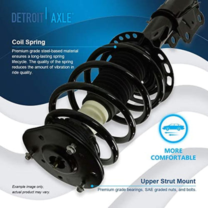Detroit Axle - FWD 4pc Struts Shock Absorbers Kit for 2013-2020 Ford Fusion, 2 Front Struts w/Coil Spring 2 Rear Shocks Absorbers 2013 2014 2015 2016 2017 2018 2019 2020 Replacement Suspension - size: 4AQ47080/Shock Kit