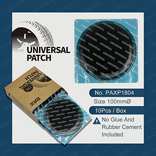 PAX 10Pcs 100mm Round Universal Tube and Tire Repair Patches, for Radial and Bias Tires, Motorcycle, Automobile, Truck, Agricultural Vehicles, BMX, ATVs, River Floating, Inflatable Rubber - size: 100mm