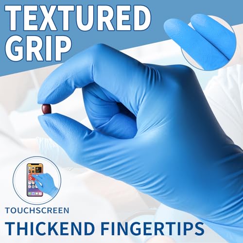 FINITEX Blue Disposable Nitrile Exam Gloves - 200 PCS/BOX 3.5mil Rubber Powder-Free Latex-Free Medical Cleaning Food Gloves - size: Small (Pack of 200)