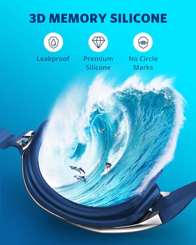 Aegend Swim Goggles, Swimming Goggles No Leaking Full Protect Adult Youth - color: Sliver Blue