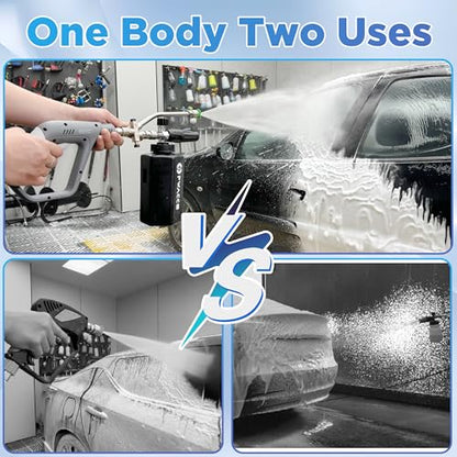 PWACCS Foam Cannon, 1.5 L Pressure Washer Gun with Dual Connector | 4000 PSI, Ideal for Driveways, SUVs & Detailing, Car Wash, Fits Most Pressure Washers with 1/4" Quick-connect - size: M22 14mm