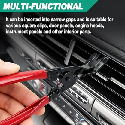 3 Pcs Auto Clip Pliers & Fastener Remover Set, Car Trim Rivet Removal Pry Tool Repair Kit with Storage Bag for Automotive Door Panel Dashboard Upholstery Plastic Fasteners