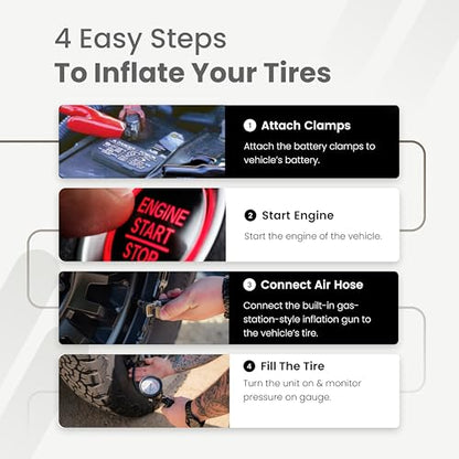 VIAIR 300P - 30033 Tire Inflator Portable Offroad Air Compressor for Truck & SUV, 12V On/Off Road Tire Pump Air Compressor Portable Heavy Duty 150 PSI - style: Air Compressor Kit