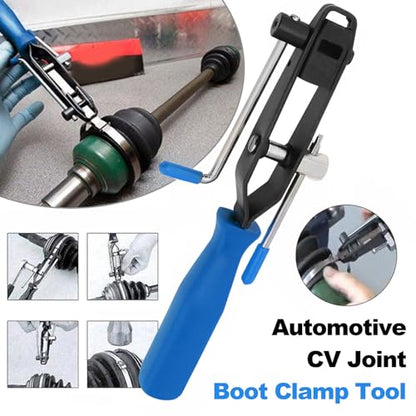 Heavy Duty Anti-Skid CV Joint Boot Clamp Pliers Kit with 10 Crimp Bands - Automotive Hose Axle Plier CV Clamp Tool for Most Cars (Blue) - color: Blue