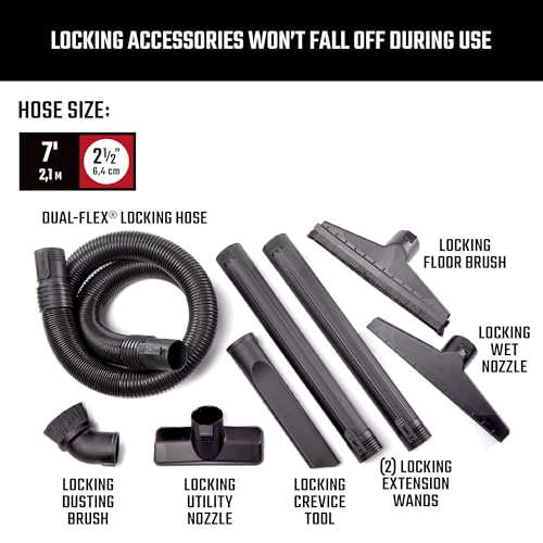 CRAFTSMAN CMXZVBE38800 2-1/2 in. Wet Dry Shop Vacuum Pro Attachment Kit | Industrial-Grade Shop Vacuum Accessories for Heavy-Duty Projects, Fits 2-1/2 in. Hose Diameters
