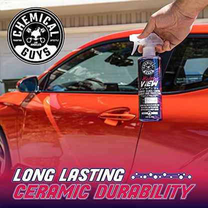 Chemical Guys, HydroView Ceramic Glass Cleaner & Coating for Windows, 16 oz | Cleans glass while adding a hydrophobic layer that beads water and cuts spots for clearer views in rain or fog