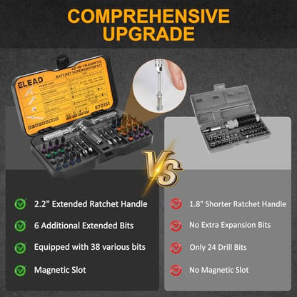 40 in 1 Magnetic Ratchet Screwdriver Set, Multi Bit Magnetic Ratcheting Screwdriver Set with Detachable Ratchet Handle, Repair Tool Kit for Computer Bicycle Furniture DIY - style: 40-in-1 Multi-Use Kit