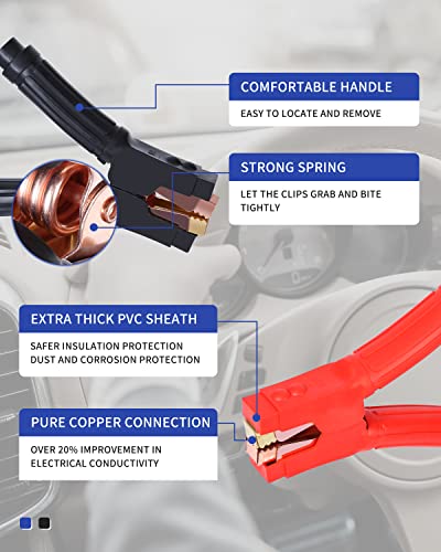 SAFEMATE 0 Gauge 30FT Heavy Duty Jumper Cables for Diesel Trucks, Pickup & SUV – 1000A Booster Cable with Quick Connect Plug, Tangle-Free, Carry Bag – 12V/24V - size: 0 Gauge - 30 Feet