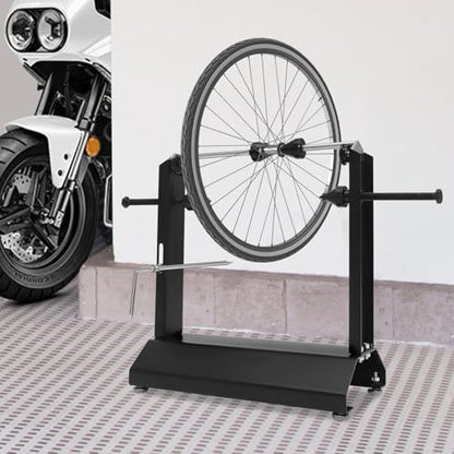 Motorcycle Wheel Balancer & Truing Stand, Heavy Duty 2-in-1 Motorcycle Wheel Balancing Stand, Portable Wheel Alignment & Tire Balancing Tool for Most Motorcycles and Sport Dirt Bikes