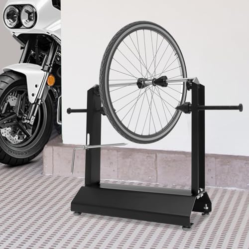 Motorcycle Wheel Balancer & Truing Stand, Heavy-Duty 2-in-1 Motorcycle Wheel Balancing Stand, Tire Balancer Stand with Adjustable Centering Cones, Portable Rim Tire Balancer up to 35" Tires