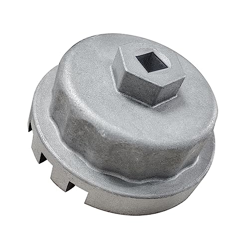 Oil Filter Wrench, 64mm, Heavy Duty, Compatible with Toyota, Camry, Tundra, Lexus, Sienna, RAV4, Highlander, Silver