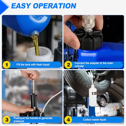 GOOACC Brake Bleeder Kit 3L Manual Brake Bleeder Vacuum Pump Brake Clutch Pressure Bleeder Flush Kit with 3L Fluid Extractor 1L Refilling Bottle E20 Master Cylinder Adapter Brake System Bleeding Tool - size: 3L Manual