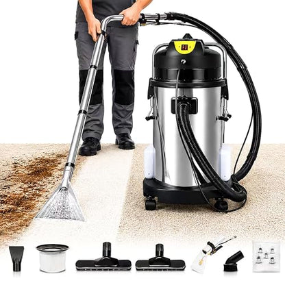 Commercial Carpet Cleaning Machine, 1000W 110V 40L/11Gal Professional Commercial 3 in 1 Carpet Spraying Floor Brush Cleaner Extractor Vacuum Washing Machine Portable Carpet Cleaner (40L) - size: 40L