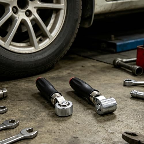 4pcs Tire Patch Pressure Rollers for Tire Tube Repair Kit Rubber and Metal Material, Compact Sound Dampening Tool Suitable for Vehicle’s Garage Workshop Use