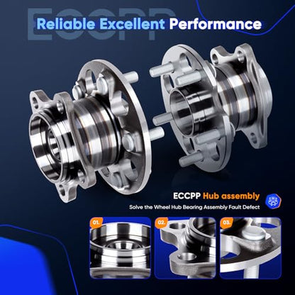 ECCPP 2-Piece 512284 Wheel Hub Bearing for Toyota Venza 2009-2016 | for Lexus RX350 2007-2009 5 lugs Pre-Greased Sealed - size: 512284*2