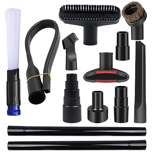 13 PCS Universal Vacuum Attachments for Shop Vac Accessories - 2 1/2" to 1 1/4" Vacuum Hose Adapter, 1 7/8" to 1" Adapter for Shop Vac, 1 1/4" Household Cleaning Vacuum Brush Attachment Kit - size: 13PCS