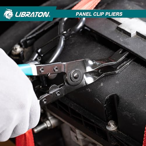 LIBRATON Panel Clip Pliers, Automotive Car Trim Removal Tool | Upholstery Interior Clip Removal Tool, Auto Door Panel Rivet Removal Automotive Fastener Push Pin Pry Pliers, Dashboard Tool