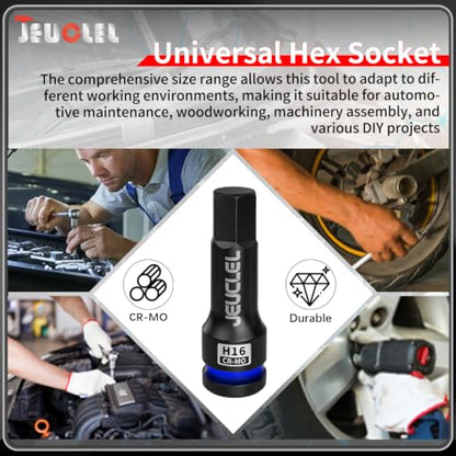 16mm Hex Impact Bit Socket, H16 1/2" Drive Allen Socket, Cr-Mo | 3-Inch, Lengthen Hex Screwdriver Adapter for Electric Ratchet Wrenches Fastening Screws, Socket Wrench, Head Drill - size: 1PC | H16 16MM