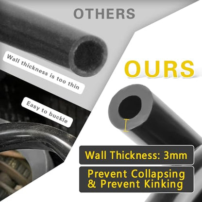 Vacuum Hose Automotive 10 FT 5PCS, 1/8" 5/32" 1/4" 5/16" 3/8" ID High Performance 130PSI, Vacuum Lines Automotive, Silicone Tubing Hose - size: 1/8" 5/32" 1/4" 5/16" 3/8" -10FT