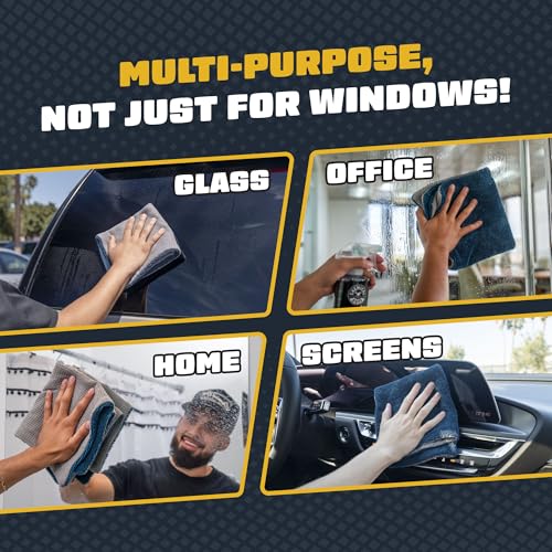 Chemical Guys, Clean Stroke Dual-Sided Glass Towels, 16 x 16 in, 2 Pack | Streak-free, lint-free dual-sided towels wipe glass and mirrors clear, scratch-safe for cars, trucks and home