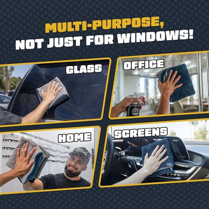 Chemical Guys, Clean Stroke Dual-Sided Glass Towels, 16 x 16 in, 2 Pack | Streak-free, lint-free dual-sided towels wipe glass and mirrors clear, scratch-safe for cars, trucks and home
